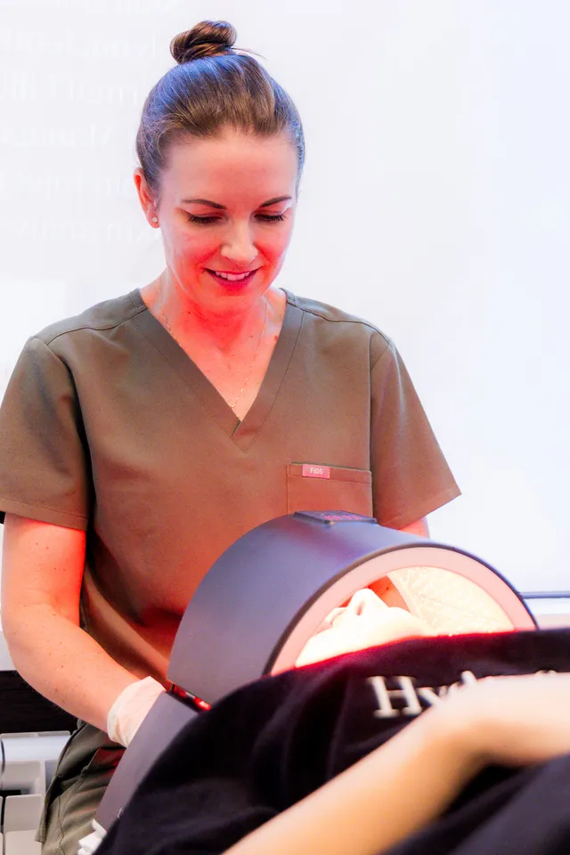 Advanced combination skin treatment in progress