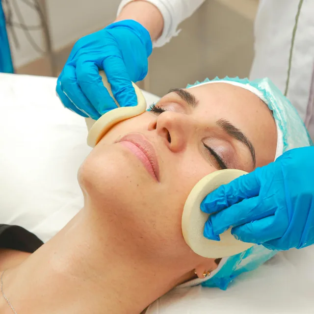 MediFacial deep-cleansing treatment being performed by a medical aesthetician